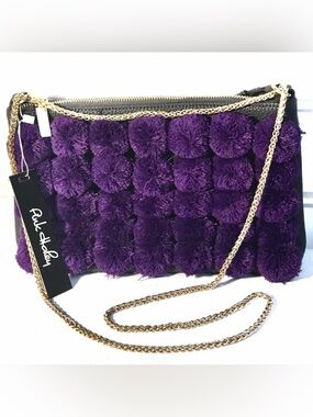 Pink Haley Purple Pom Pom Purse